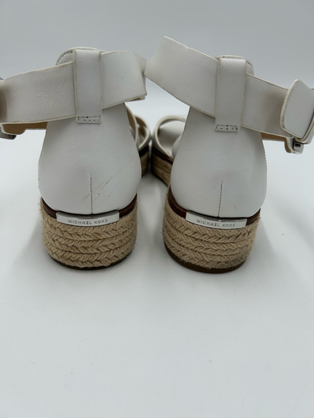 MICHAEL Michael Kors White Crisscross Espadrille Platform Sandals - Picture 4 of 7